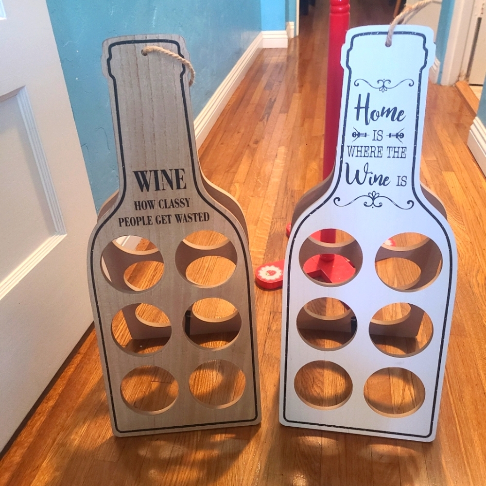 Two 6 bottle wine rack